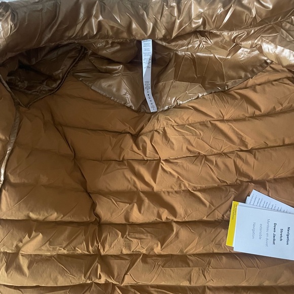 Stylish Gold and Tan Puffer Jacket - Picture 10 of 10